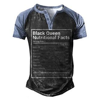Black Queen Nutrition Facts 1 Men's Henley Shirt Raglan Sleeve 3D Print T-shirt - Thegiftio UK