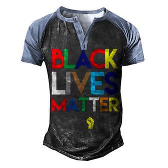 Blacklivesmatter V2 Men's Henley Shirt Raglan Sleeve 3D Print T-shirt - Thegiftio UK