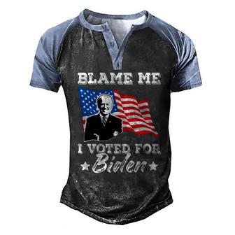 Blame Me I Voted For Biden Graphic Design Printed Casual Daily Basic V2 Men's Henley Shirt Raglan Sleeve 3D Print T-shirt - Thegiftio UK