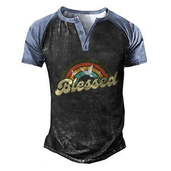 Blessed Graphic Design Printed Casual Daily Basic Men's Henley Shirt Raglan Sleeve 3D Print T-shirt - Thegiftio UK