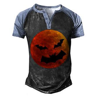 Blood Moon Graphic Design Printed Casual Daily Basic V2 Men's Henley Shirt Raglan Sleeve 3D Print T-shirt - Thegiftio UK