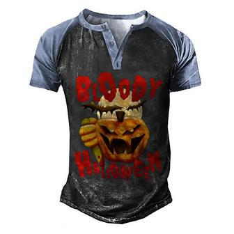 Bloody Halloween Graphic Design Printed Casual Daily Basic V2 Men's Henley Shirt Raglan Sleeve 3D Print T-shirt - Thegiftio UK