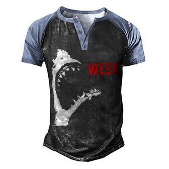 Bloody Week Funny Shark Opening Jawth Sharks Lover Men's Henley Shirt Raglan Sleeve 3D Print T-shirt - Thegiftio UK