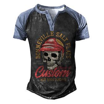 Bonneville Salt Flats Skull Hot Rods Racing Graphic Design Printed Casual Daily Basic Men's Henley Shirt Raglan Sleeve 3D Print T-shirt - Thegiftio UK
