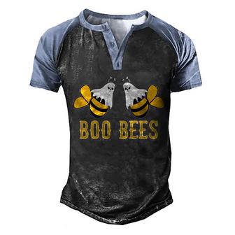 Boo Bees Funny Halloween Graphic Design Printed Casual Daily Basic Men's Henley Shirt Raglan Sleeve 3D Print T-shirt - Thegiftio UK