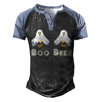 Boo Bees Funny Halloween V3 Men's Henley Shirt Raglan Sleeve 3D Print T-shirt - Thegiftio UK