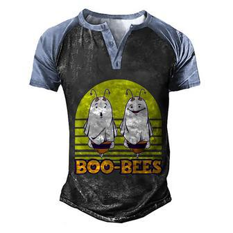 Boo Bees Ghoul Ghost Halloween Candy Full Moon Soul Spooky Men's Henley Shirt Raglan Sleeve 3D Print T-shirt - Thegiftio UK