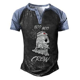 Boo Boo Crew Ghost Nurse Halloween Quote Graphic Design Printed Casual Daily Basic Men's Henley Shirt Raglan Sleeve 3D Print T-shirt - Thegiftio UK