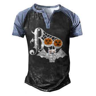 Boo Halloween T_ Men's Henley Shirt Raglan Sleeve 3D Print T-shirt - Thegiftio UK