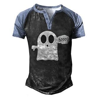 Boo Thumbs Down Ghost Graphic Design Printed Casual Daily Basic Men's Henley Shirt Raglan Sleeve 3D Print T-shirt - Thegiftio UK