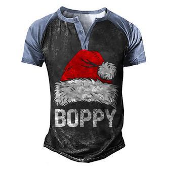 Boppy Santa Christmas Family Xmas Gifts Men's Henley Shirt Raglan Sleeve 3D Print T-shirt - Thegiftio UK