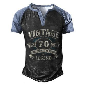 Born In 1952 Vintage Classic Dude 70Th Years Old Birthday Graphic Design Printed Casual Daily Basic Men's Henley Shirt Raglan Sleeve 3D Print T-shirt - Thegiftio UK
