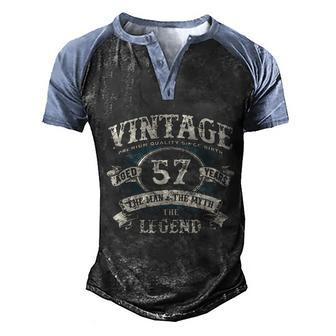 Born In 1965 Vintage Classic Dude 57Th Years Old Birthday Graphic Design Printed Casual Daily Basic Men's Henley Shirt Raglan Sleeve 3D Print T-shirt - Thegiftio UK