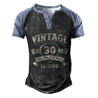 Born In 1992 Vintage Classic Dude 30Th Years Old Birthday Men's Henley Shirt Raglan Sleeve 3D Print T-shirt - Thegiftio UK