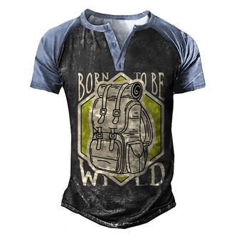 Born To Be Wild Graphic Design Printed Casual Daily Basic Men's Henley Shirt Raglan Sleeve 3D Print T-shirt - Thegiftio UK