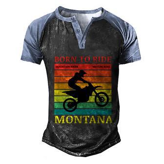 Born To Ride Motorcycle Mountain Biker Graphic Design Printed Casual Daily Basic Men's Henley Shirt Raglan Sleeve 3D Print T-shirt - Thegiftio UK