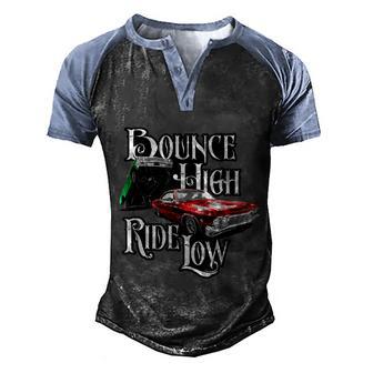 Bounce High Ride Low Low Rider Car Graphic Design Printed Casual Daily Basic Men's Henley Shirt Raglan Sleeve 3D Print T-shirt - Thegiftio UK