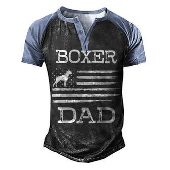 Boxer Dad Dog T Men's Henley Shirt Raglan Sleeve 3D Print T-shirt - Thegiftio UK