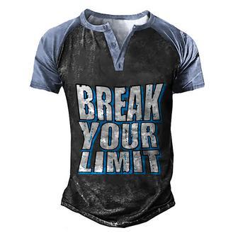 Break Your Limit Graphic Design Printed Casual Daily Basic Men's Henley Shirt Raglan Sleeve 3D Print T-shirt - Thegiftio UK