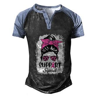 Breast Cancer Warrior Support Squad Breast Cancer Awareness Graphic Design Printed Casual Daily Basic Men's Henley Shirt Raglan Sleeve 3D Print T-shirt - Thegiftio UK