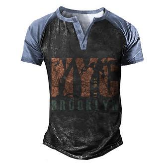 Brooklyn Nyc New York City Vintage Emblem Graphic Design Printed Casual Daily Basic Men's Henley Shirt Raglan Sleeve 3D Print T-shirt - Thegiftio UK