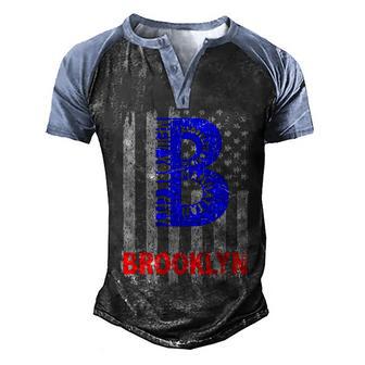 Brooklyn Vintage Usa Flag Graphic Design Printed Casual Daily Basic Men's Henley Shirt Raglan Sleeve 3D Print T-shirt - Thegiftio UK