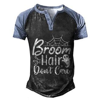 Broom Hair Dont Care Halloween Quote Graphic Design Printed Casual Daily Basic Men's Henley Shirt Raglan Sleeve 3D Print T-shirt - Thegiftio UK
