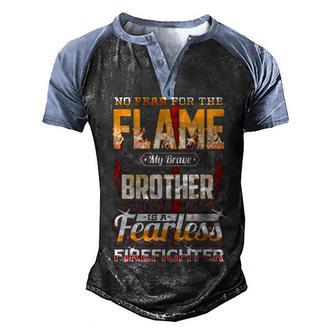 Brother Firefighter American Flag Men's Henley Shirt Raglan Sleeve 3D Print T-shirt - Thegiftio UK