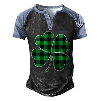 Buffalo Plaid Vintage Clover Graphic Design Printed Casual Daily Basic Men's Henley Shirt Raglan Sleeve 3D Print T-shirt - Thegiftio UK