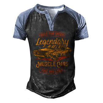 Build For Speed Muscle Cars Graphic Design Printed Casual Daily Basic Men's Henley Shirt Raglan Sleeve 3D Print T-shirt - Thegiftio UK