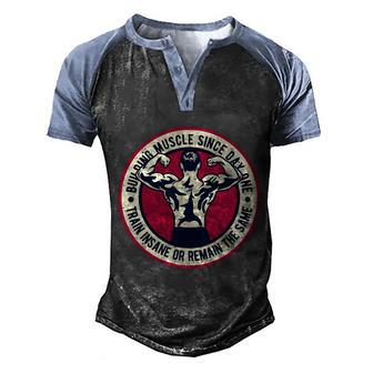 Building Muscle Graphic Design Printed Casual Daily Basic Men's Henley Shirt Raglan Sleeve 3D Print T-shirt - Thegiftio UK