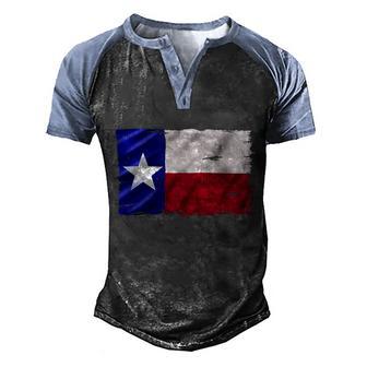 Burlap Vintage Texas Flag Graphic Design Printed Casual Daily Basic Men's Henley Shirt Raglan Sleeve 3D Print T-shirt - Thegiftio UK