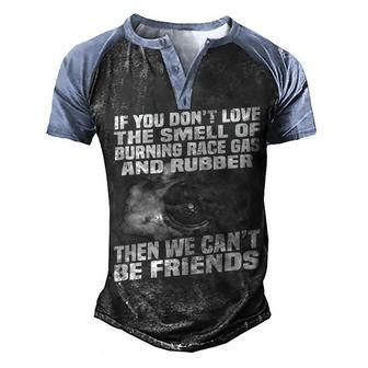 Burning Race Gas & Rubber Men's Henley Shirt Raglan Sleeve 3D Print T-shirt - Seseable