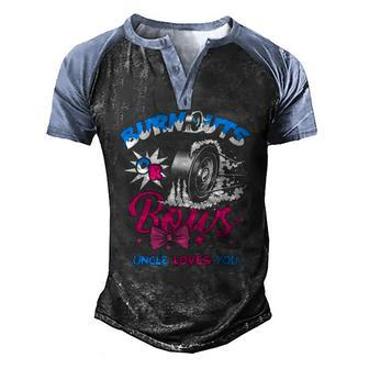 Burnouts Or Bows Gender Reveal Baby Party Announce Uncle Men's Henley Shirt Raglan Sleeve 3D Print T-shirt