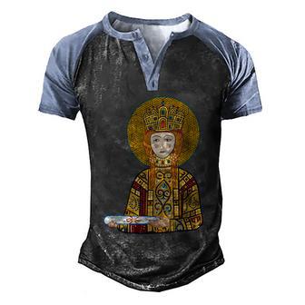 Byzantine Empress Eirene Graphic Design Printed Casual Daily Basic Men's Henley Shirt Raglan Sleeve 3D Print T-shirt - Thegiftio UK