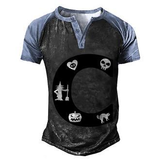 C Name Character Pumpkin Witch Funny Halloween Quote Graphic Design Printed Casual Daily Basic Men's Henley Shirt Raglan Sleeve 3D Print T-shirt - Thegiftio UK