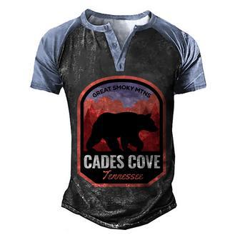 Cades Cove Great Smoky Mtns Tennessee Cute Gift Men's Henley Shirt Raglan Sleeve 3D Print T-shirt - Thegiftio UK
