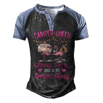 Camper Queen Classy Sassy And A Bit Smart Assy Wine Party Graphic Design Printed Casual Daily Basic Men's Henley Shirt Raglan Sleeve 3D Print T-shirt - Thegiftio UK