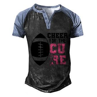 Cancer Cheer For The Cure Pink Ribbon Breast Cancer Graphic Design Printed Casual Daily Basic Men's Henley Shirt Raglan Sleeve 3D Print T-shirt - Thegiftio UK