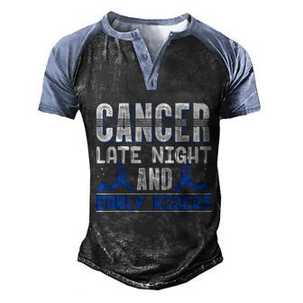 Cancer Late Night And Early Risers Ribbon Breast Cancer Graphic Design Printed Casual Daily Basic Men's Henley Shirt Raglan Sleeve 3D Print T-shirt - Thegiftio UK
