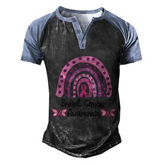 Cancer Rainbow Pink Ribbon Breast Cancer Graphic Design Printed Casual Daily Basic Men's Henley Shirt Raglan Sleeve 3D Print T-shirt - Thegiftio UK