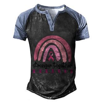 Cancer Stronger Together Rainbow Pink Ribbon Breast Cancer Graphic Design Printed Casual Daily Basic Men's Henley Shirt Raglan Sleeve 3D Print T-shirt - Thegiftio UK