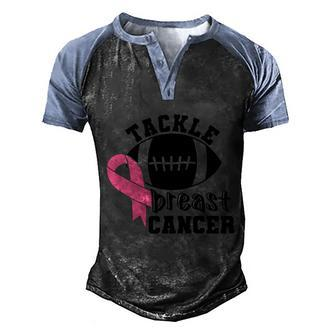 Cancer Tackle Pink Ribbon Breast Cancer Graphic Design Printed Casual Daily Basic Men's Henley Shirt Raglan Sleeve 3D Print T-shirt - Thegiftio UK