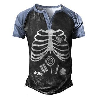 Candy X-Ray Skeleton Rib Cage Graphic Design Printed Casual Daily Basic Men's Henley Shirt Raglan Sleeve 3D Print T-shirt - Thegiftio UK