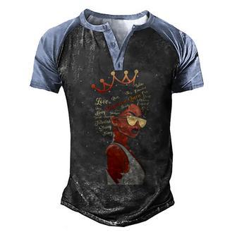 Capricorn Queen Black Queen Birthday Gifts Zodiac Birthday Men's Henley Shirt Raglan Sleeve 3D Print T-shirt - Thegiftio UK