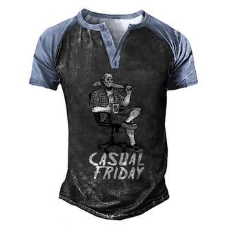 Casual Friday The Th Graphic Design Printed Casual Daily Basic Men's Henley Shirt Raglan Sleeve 3D Print T-shirt - Thegiftio UK