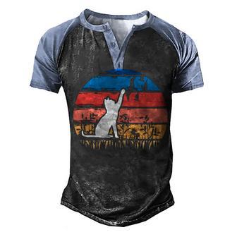 Cat And Bird Vintage Graphic Design Printed Casual Daily Basic Men's Henley Shirt Raglan Sleeve 3D Print T-shirt - Thegiftio UK