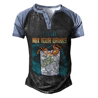 Cat Lover Bartender Will Mix Your S Cat Bartender Cute Gift Graphic Design Printed Casual Daily Basic Men's Henley Shirt Raglan Sleeve 3D Print T-shirt - Thegiftio UK