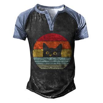 Cat Shirt Retro Vintage Style Graphic Design Printed Casual Daily Basic Men's Henley Shirt Raglan Sleeve 3D Print T-shirt - Thegiftio UK