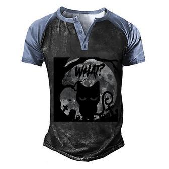 Cat What Murderous Black Cat Halloween Day V2 Men's Henley Shirt Raglan Sleeve 3D Print T-shirt - Thegiftio UK